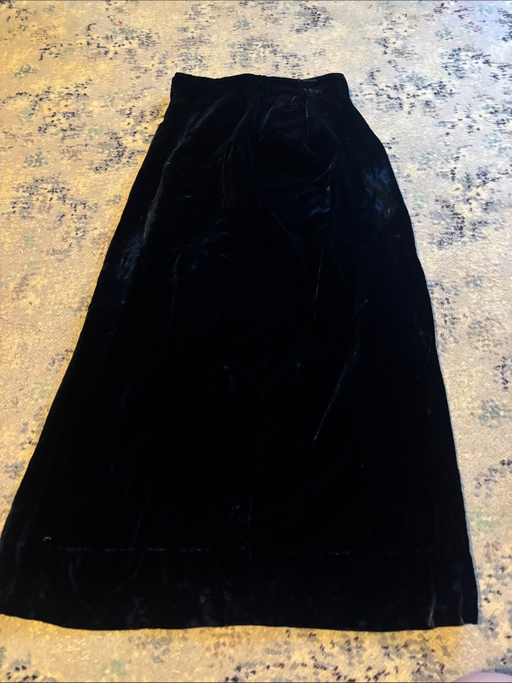 Vintage Handmade Velvet Skirt Girls Retro Winter Maxi